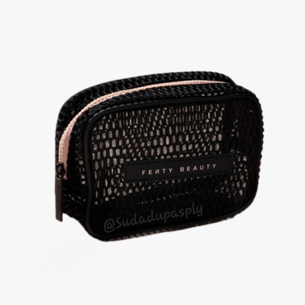 Fenty Beauty Black and Pink Let's Mesh Travel Bag Cosmetic